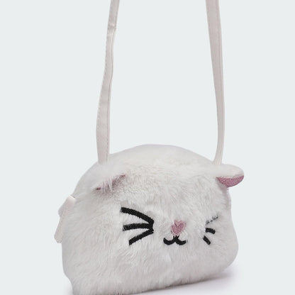 Girls Fur Kitty Sling Bag