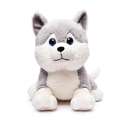 Webby Plush Husky Dog Stuffed Animal Puppy Soft Toy, Adorable Gifts for Kids and Adult, Glitter Eyes Soft Toy, 35CM (Grey)