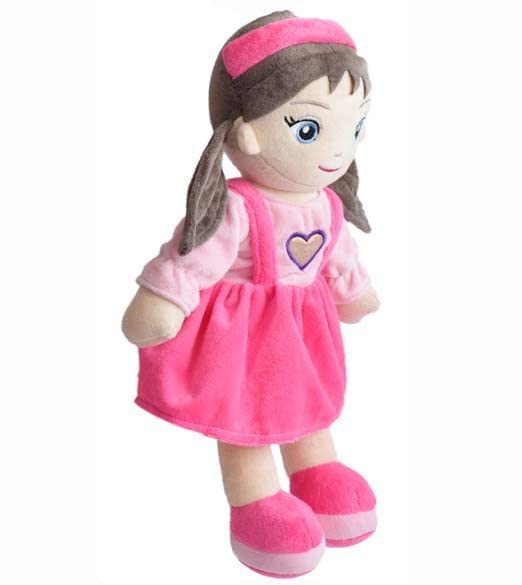 Cute Pink Huggable Heart Girl Gudiya/Doll Super Soft Toy for Baby Girls/Kids | Stuffed Plush | Ideal Gift for Rakhi/Raksha Bandhan/Birthday- 38cm